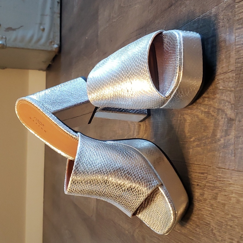 Asos chunky silver heel